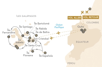 Itinéraire Croisière aux Galápagos : cap sur le paradis terrestre