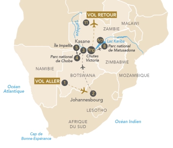 Itinéraire Croisière & Safari en Afrique Australe, Lac Kariba & Chutes Victoria
