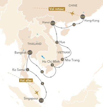 Itinéraire Les perles de l'Asie du Sud-est