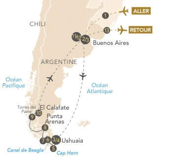Itinéraire Croisière-Expédition en Patagonie : du Cap Horn à Buenos Aires