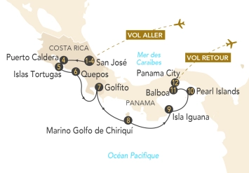 Itinéraire Splendeurs tropicales, croisière en couleur au Panama et Costa Rica