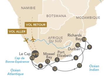 Itinéraire Croisière-safari : sublime Afrique du Sud
