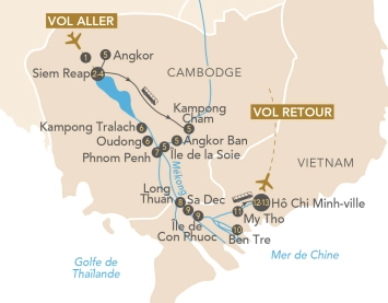 Itinéraire Au fil du Mékong, croisière du Cambodge au Vietnam