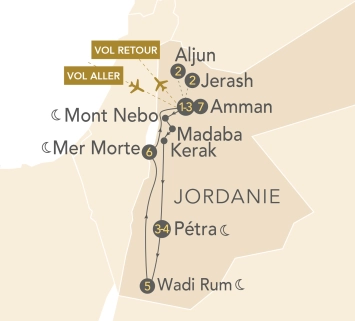 Itinéraire Circuit en Jordanie (Amman, Pétra, vallée du Jourdain, mer Morte)