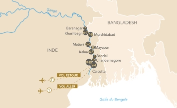 Itinéraire Le Bengale occidental au fil du Hooghly : croisière indienne confidentielle sur les eaux du "petit Gange".
