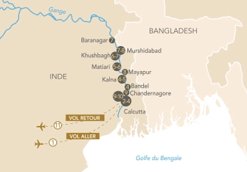 Itinéraire Le Bengale occidental au fil du Hooghly : croisière sur les eaux du "petit Gange"