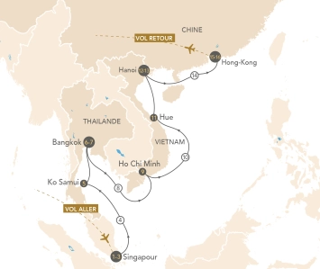 Itinéraire Les perles de l'Asie du Sud-Est