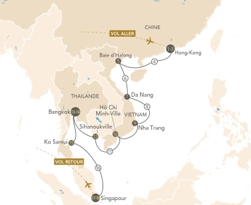 Itinéraire Perles de l'Asie du Sud-Est en croisière