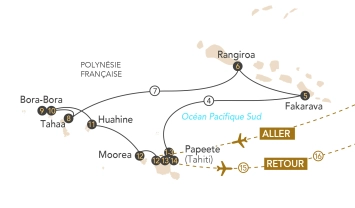 Itinéraire Croisière en Polynésie, au fil des lagons
