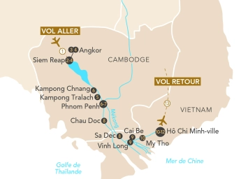 Itinéraire Le Mékong en croisière : du Cambodge au Vietnam avec Valeurs Actuelles