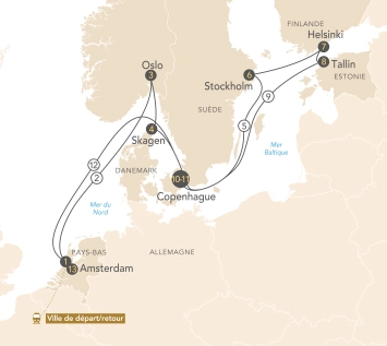 Itinéraire Trésors de la Baltique en croisière