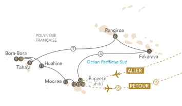 Itinéraire Croisière en Polynésie, au fil des lagons