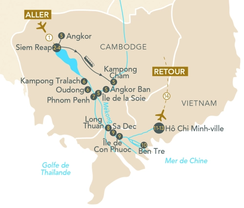 Itinéraire Joyaux du Mékong, du Cambodge et du Vietnam