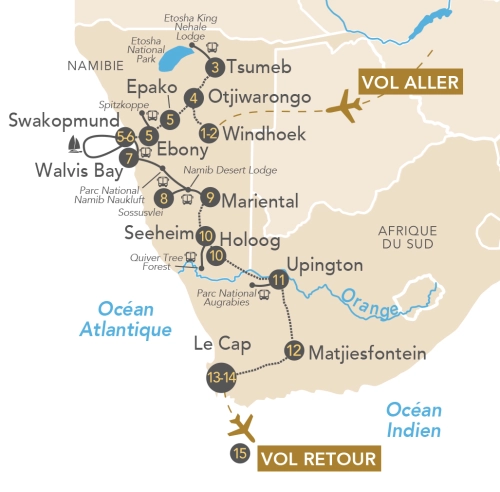 Itinéraire Aventures en Namibie et en Afrique du Sud en train