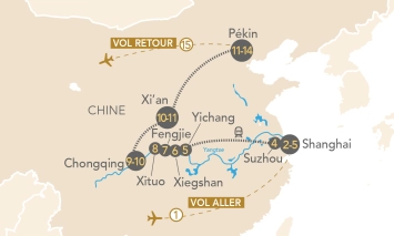 Itinéraire Trésors de Shanghai à Pékin. Croisière fluviale sur le Yangtsé