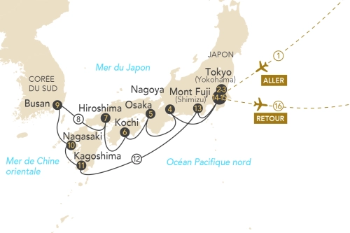 Itinéraire Le Japon et la Corée du Sud au cœur des traditions et des cités impériales
