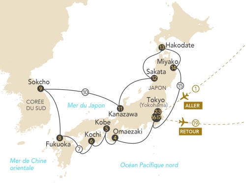 Itinéraire Croisière dans l'archipel japonais : entre sanctuaires et châteaux, découverte du Japon