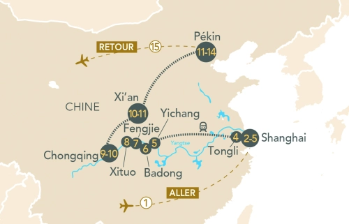 Itinéraire Trésors de Shanghai à Pékin. Croisière fluviale sur le Yangtsé
