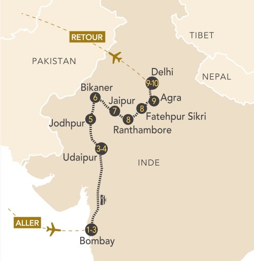 Itinéraire Voyage en train : sur les traces des Maharajas