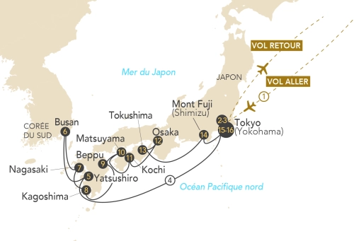 Itinéraire Croisière au cœur de l’archipel japonais, entre traditions et modernité