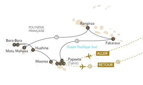 Itinéraire Croisière en Polynésie, au fil des lagons