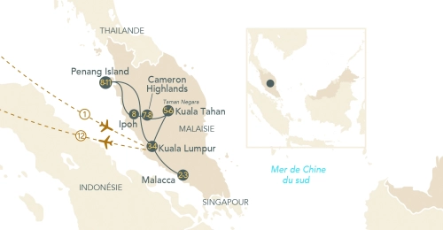 Itinéraire La Malaisie : jungle millénaire et cités historiques