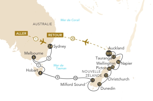 Itinéraire Milford Sound, Sydney, Auckland : croisière au cœur de l'Océanie