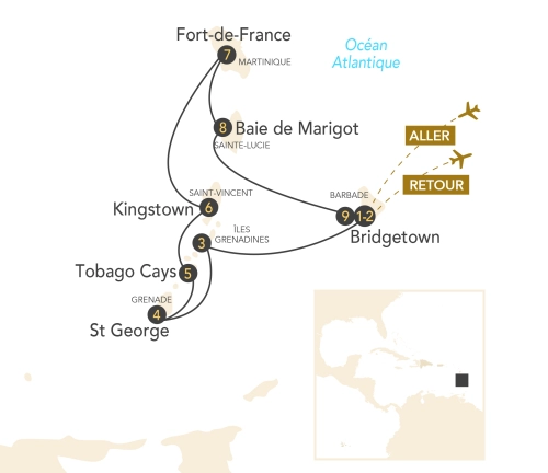 Itinéraire Cap sur les Joyaux des Grenadines