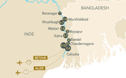 Itinéraire Sur les rives du Hooghly et du Gange, l'Inde secrète