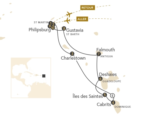 Itinéraire Échappée caribéenne à bord du Star Flyer