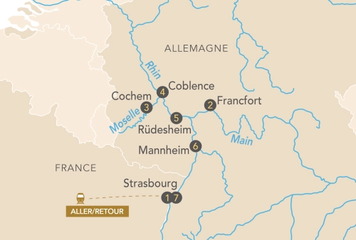 Itinéraire Croisière musicale sur le Rhin romantique, Moselle et Main avec Franck Ferrand