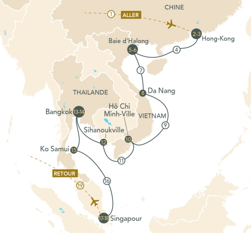 Itinéraire Perles de l'Asie du Sud-Est en croisière