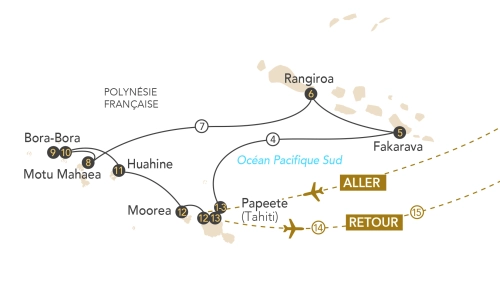 Itinéraire Croisière en Polynésie, au fil des lagons