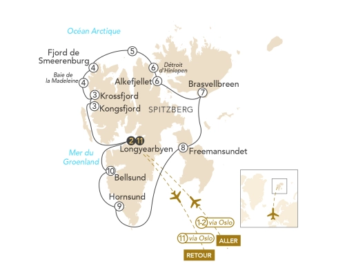 Itinéraire Svalbard & Spitzberg : croisière arctique au pays des ours polaires