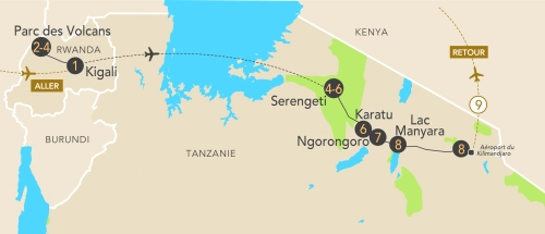 Itinéraire Rwanda & Tanzanie : au royaume des gorilles et des grands safaris