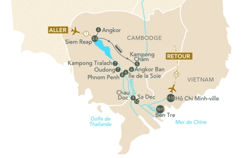 Itinéraire Au fil du Mékong, du Cambodge au Vietnam avec Raphaël Enthoven