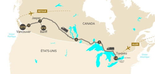 Itinéraire La grande traversée du Canada en train