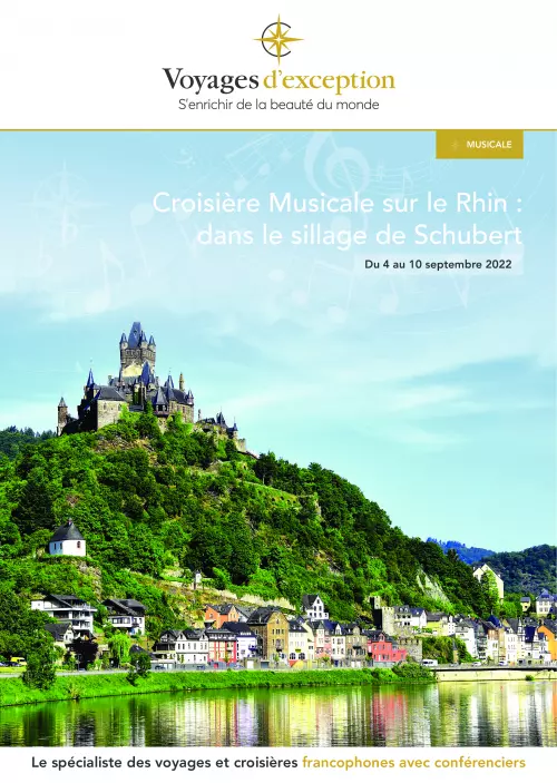 Couverture de la brochure du voyage Croisière Musicale sur le Rhin : dans le sillage de Schubert
