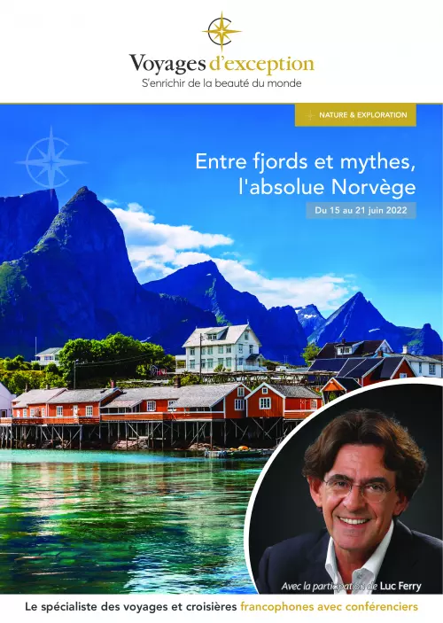 Couverture de la brochure du voyage Entre fjords et mythes, l'absolue Norvège