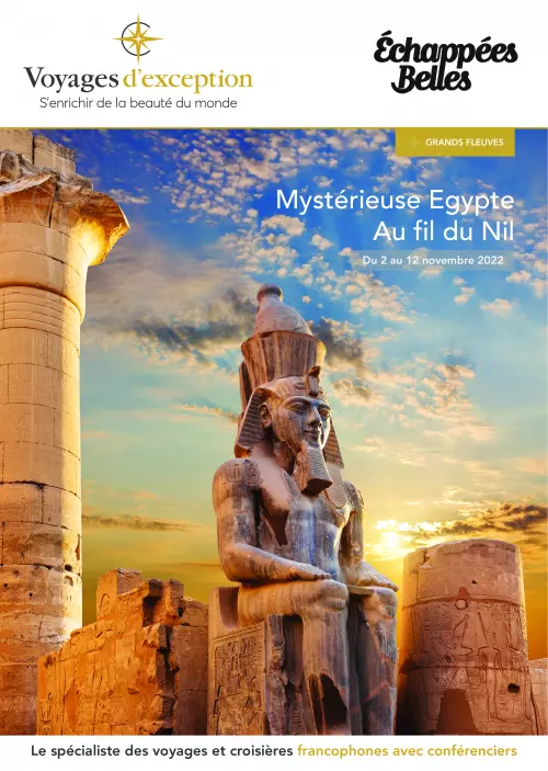 Couverture de la brochure du voyage Mystérieuse Égypte, au fil du Nil