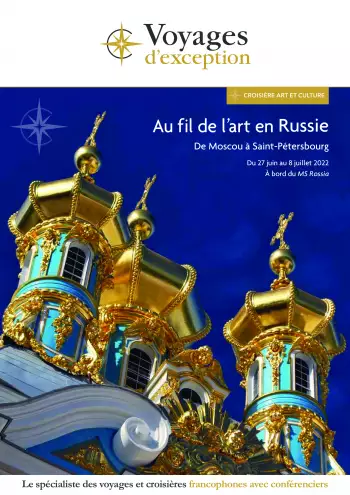Couverture de la brochure du voyage Au fil de l’art en Russie, de Moscou à Saint-Pétersbourg