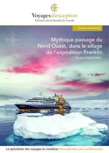Couverture de la brochure du voyage Le Passage du Nord-Ouest, dans le sillage de l'expédition Franklin