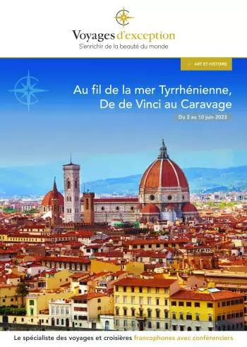 Couverture de la brochure du voyage De Léonard de Vinci à Caravage, au fil de la mer tyrrhénienne