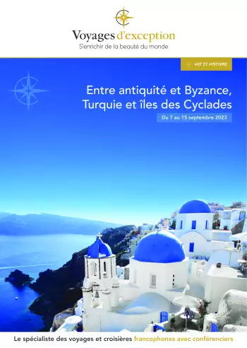 Couverture de la brochure du voyage Entre antiquité et Byzance, Turquie et îles des Cyclades