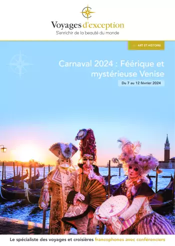 Couverture de la brochure du voyage Carnaval de Venise 2024 : Féérique et mystérieuse cité des Doges