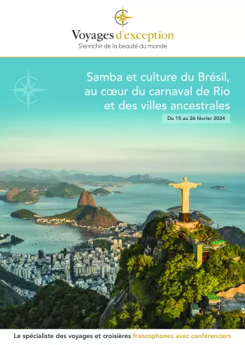 Couverture de la brochure du voyage Carnaval de Rio 2024 et Circuit Brésil