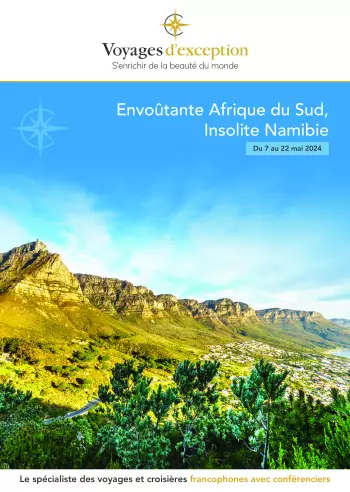 Couverture de la brochure du voyage Envoûtante Afrique du Sud, Insolite Namibie (Croisière-Safari)