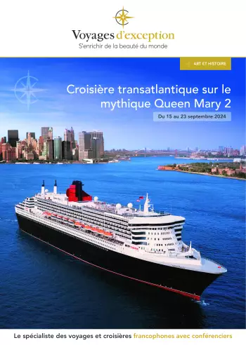 Couverture de la brochure du voyage Croisière transatlantique sur le mythique Queen Mary 2