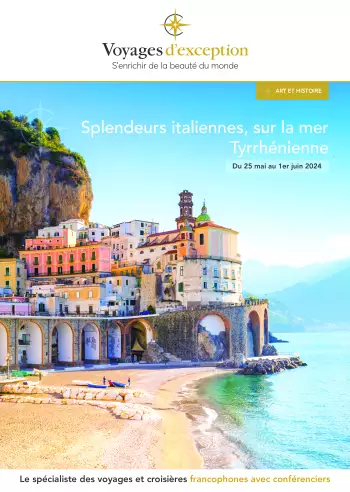 Couverture de la brochure du voyage Splendeurs italiennes, sur la mer Tyrrhénienne