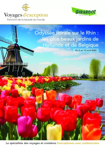 Couverture de la brochure du voyage Odyssée florale sur le Rhin : les plus beaux jardins de Hollande et de Belgique